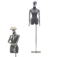 Mannequin de croitorie pentru femei Jueraori, cu cap și brațe - Înălțime ajustabilă (120-210 cm), manechin de prezentare a hainelor pentru expoziții, buticuri - 84 cm circumferința bustului 1