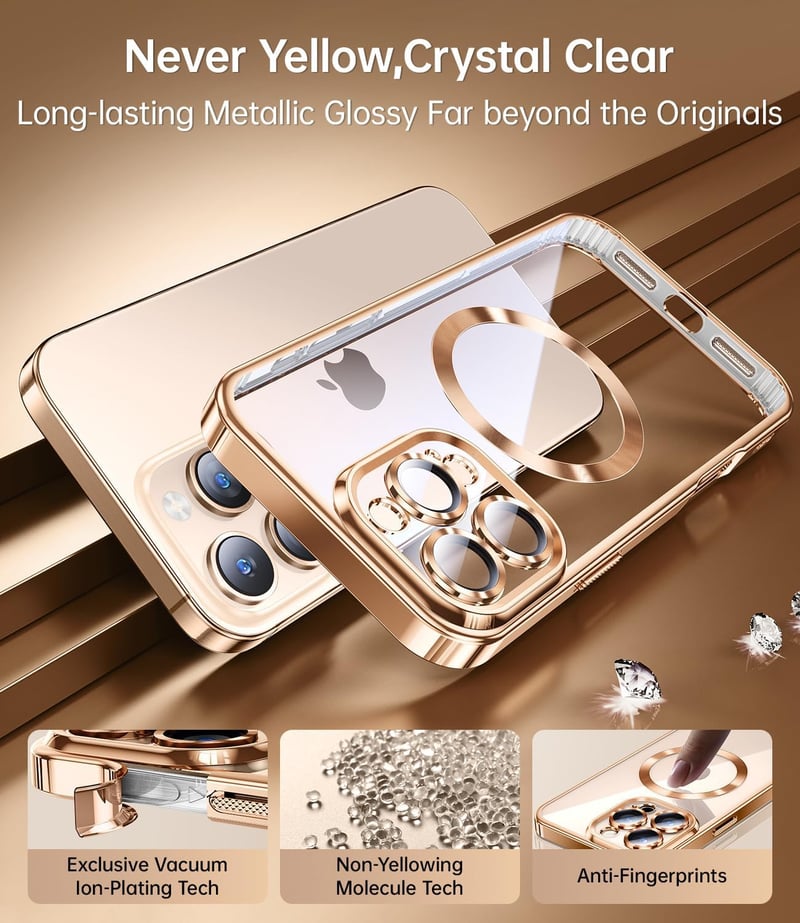 Jueshituo 3-in-1 Tok iPhone 16 Pro Max Katonai Védelem MagSafe Kompatibilis Ütésálló Kameravédő Titán Sivatagi Homok