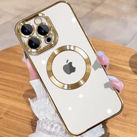 JUESHITUO iPhone 14 Pro Max Tok MagSafe Kompatibilis Kamera Védelem Erős Mágnes Karcolásvédő Női Telefontok Arany 6.7" 1