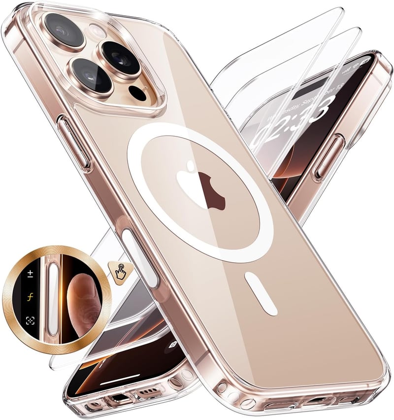 JUESHITUO iPhone 16 Pro Max Tok Kamera Gombbal, MagSafe Kompatibilis Katonai Szabványú Ütésálló Karcolásvédő Mobiltelefon Védőtok