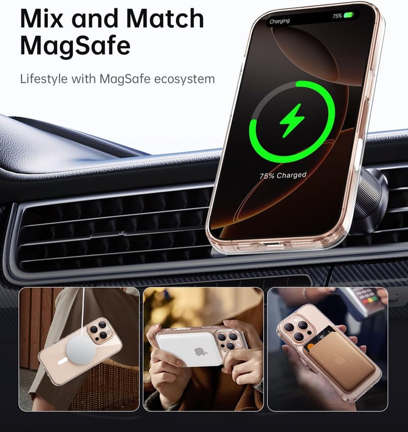 JUESHITUO iPhone 16 Pro Max Tok Kamera Gombbal, MagSafe Kompatibilis Katonai Szabványú Ütésálló Karcolásvédő Mobiltelefon Védőtok