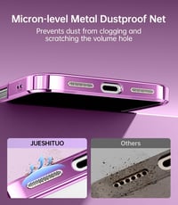 Jueshituo Set husă 3-în-1 pentru iPhone 16 Pro cu folie de protecție, standard militar, compatibilă MagSafe, carcasă magnetică antișoc, roz 6