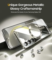JUESHITUO Samsung Galaxy S24 Tok MagSafe Kompatibilis Kameravédelemmel - Erős Mágneses Telefontok S24 5G Titán Természetes Színben 3