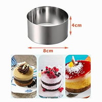 Set inele pentru desert JUHONNZ, 4 bucăți, inele din oțel inoxidabil pentru tort, forme rotunde pentru cheesecake, mini inele de copt, antiaderente, pentru clătite și prăjituri, 8x8x4 cm 5