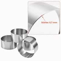 Set inele pentru desert JUHONNZ, 4 bucăți, inele din oțel inoxidabil pentru tort, forme rotunde pentru cheesecake, mini inele de copt, antiaderente, pentru clătite și prăjituri, 8x8x4 cm 7