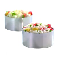 Set inele pentru desert JUHONNZ, 4 bucăți, inele din oțel inoxidabil pentru tort, forme rotunde pentru cheesecake, mini inele de copt, antiaderente, pentru clătite și prăjituri, 8x8x4 cm 3