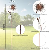 JUJOYBD 110 cm-es esőmérő kerti dekoráció, fagyálló üveg esőmérő rúddal 6