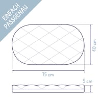 Detský matrac Julius Zöllner Dr. Lübbe Air Plus 75x40 cm - Oválny matrac do kolísky pre novorodencov, priedušný, testovaný na prítomnosť škodlivín, vyrobený v Nemecku 2