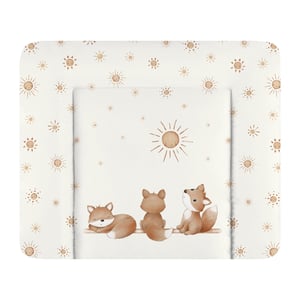 Podloga za previjanje Julius Zöllner Softy Foil Foxies – dimenzije 85x75 cm, mekana podloga za bebe s vodootpornom površinom