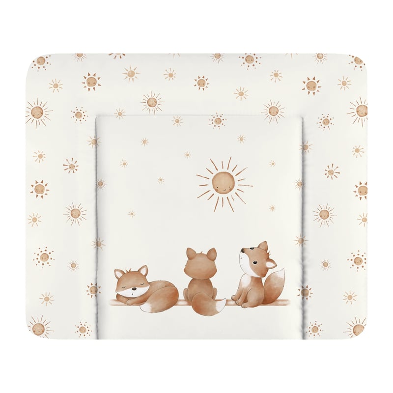 Prebaľovacia podložka Julius Zöllner Softy Foil Foxies – rozmery 85x75 cm, mäkká prebaľovacia podložka pre bábätká s vodoodolným povrchom