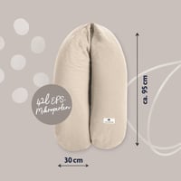 Dojčiaci vankúš Julius Zöllner mušelínový | Tehotenský vankúš, vankúš na spanie na boku a polohovací vankúš v jednom | 100 % bavlna, Oeko-TEX Standard 100 | Biely 4