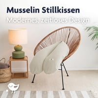 Dojčiaci vankúš Julius Zöllner mušelínový | Tehotenský vankúš, vankúš na spanie na boku a polohovací vankúš v jednom | 100 % bavlna, Oeko-TEX Standard 100 | Biely 2