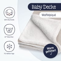 Zimska dekica Julius Zöllner od waffelpiquéa i teddy materijala, 70x100 cm, Seashell, 100% pamuk, OEKO-TEX Standard 100, proizvedeno u Njemačkoj 2