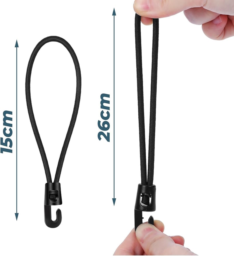 JULMELON Bungee Cord 20 db Horogos Gumikötél 15 cm Ponyvafeszítő