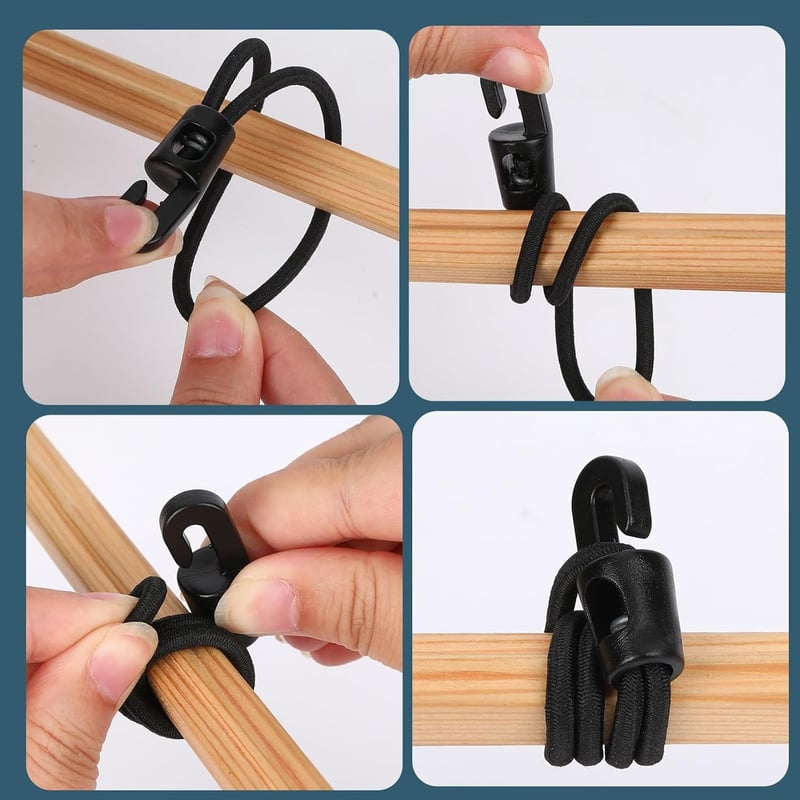 JULMELON Bungee Cord 20 db Horogos Gumikötél 15 cm Ponyvafeszítő