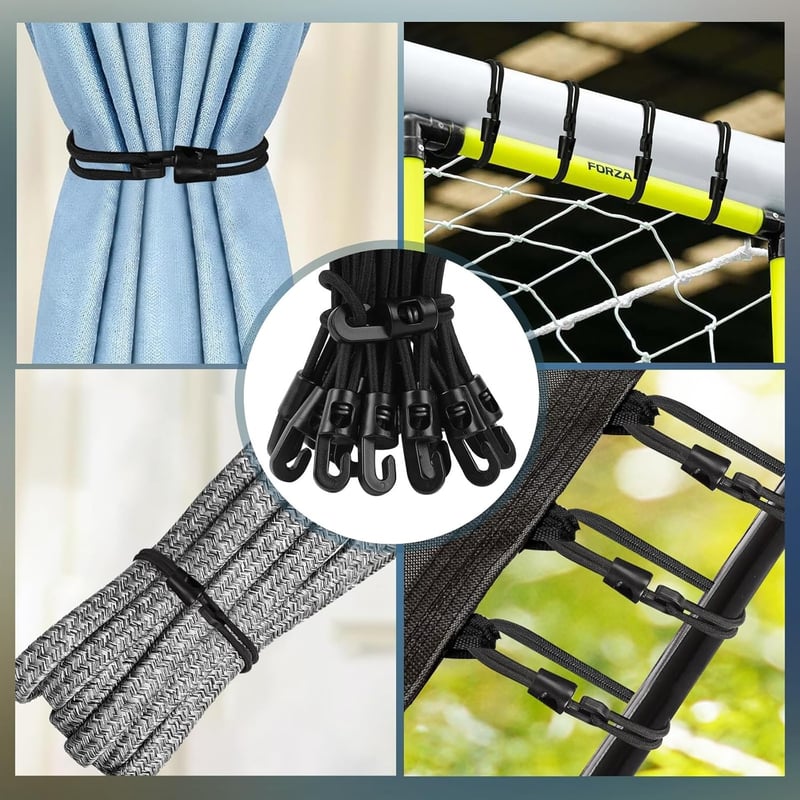 JULMELON Bungee Cord 20 db Horogos Gumikötél 15 cm Ponyvafeszítő