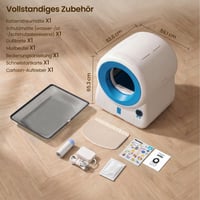 Automatická samočistiaca toaleta pre mačky JUMMICO XXXL, 100 l vnútorný priestor, 12 l odpadová nádoba, ovládanie cez aplikáciu, vzduchová clona a 10 bezpečnostných senzorov 8