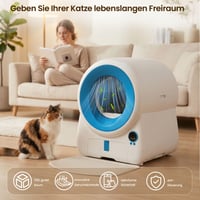 Automatická samočistiaca toaleta pre mačky JUMMICO XXXL, 100 l vnútorný priestor, 12 l odpadová nádoba, ovládanie cez aplikáciu, vzduchová clona a 10 bezpečnostných senzorov 7
