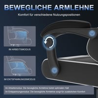 Herné kreslo JUMMICO s masážnou funkciou, 50 cm širokým sedadlom, ergonomická kancelárska otočná stolička, sklopné operadlo do 135°, nosnosť 150 kg, biele 8
