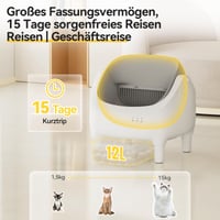 JUMMICO Samočistiaca toaleta pre mačky XXL, 12 l, pre mačky do 15 kg, ovládanie cez aplikáciu, 15-dňová nepretržitá prevádzka, elektrický automatický záchod pre viac mačiek 4