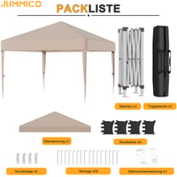 Záhradný stan JUMMICO 3x3 m, vodoodolný, stabilný, odolný voči zime, s nastaviteľnou výškou 6