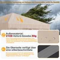 Cort de grădină JUMMICO 3x3 m, impermeabil, stabil, rezistent la iarnă, cu înălțime reglabilă 5