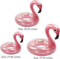 Colac de înot gonflabil JUNBAOYYDS Flamingo, roșu, 70 cm, cu sclipici, saltea de piscină pentru copii și adulți, jucărie pentru petrecerea la piscină 3