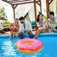 Nafukovacie koleso na plávanie pre dospelých JUNBAOYYDS 120 cm s motívom šišky, letná hračka do bazéna 6