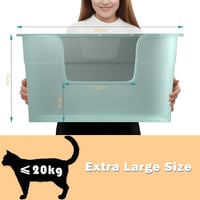 Junhonsion Extra Large Macskavécé 63x45x33cm Szivárgásmentes Zöld 2