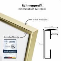 Ramă foto JUNOMI 50x70 cm, aluminiu auriu lucios, ramă pentru poster, ramă foto pentru perete 7