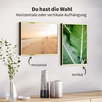 Ramă foto JUNOMI 50x70 cm, aluminiu auriu lucios, ramă pentru poster, ramă foto pentru perete 5