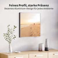 JUNOMI moderný rám na plagáty 50 x 50 cm s úzkym hliníkovým rámom v lesklej striebornej farbe, s nerozbitným akrylovým sklom na fotografie a obrázky 4