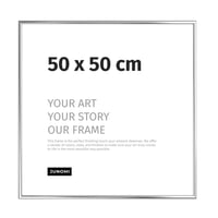 JUNOMI moderný rám na plagáty 50 x 50 cm s úzkym hliníkovým rámom v lesklej striebornej farbe, s nerozbitným akrylovým sklom na fotografie a obrázky 2