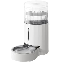 JUNSPOW 4L automata gravitációs kisállat-itató rozsdamentes acél tállal - fehér 1