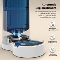 JUNSPOW 4L Automata Macska Ivócsöpörtő Rozsdamentes Tállal, Kutyaivó Diszpenzser Fehér 5