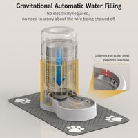JUNSPOW Automata gravitációs macska itatógép alátéttel rozsdamentes acél tál 4 literes fehér nagy kapacitás kis és közepes kutyáknak is 4