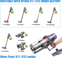 JUNWOOD 25.2V 7.0Ah Dyson V11 V15 Porszívó Akkumulátor Csere Kompatibilis 2