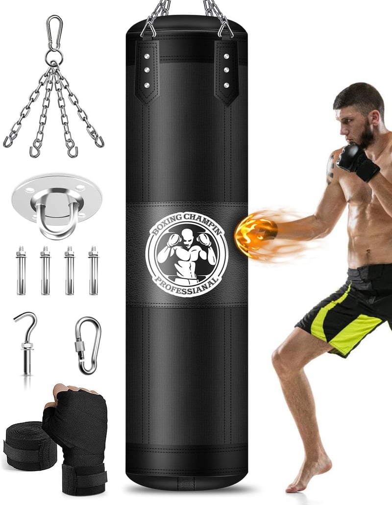 JUOIFIP 120 cm-es Üres Boxzsák Felnőtteknek, MMA Muay Thai Edzéshez