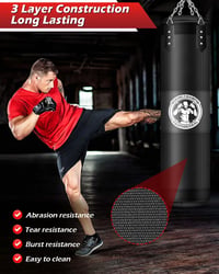 JUOIFIP 120 cm-es Üres Boxzsák Felnőtteknek, MMA Muay Thai Edzéshez 4