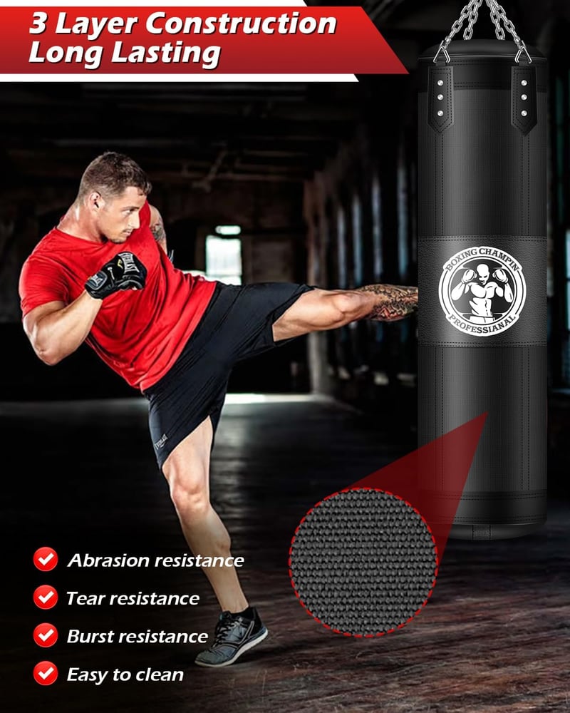 JUOIFIP 120 cm-es Üres Boxzsák Felnőtteknek, MMA Muay Thai Edzéshez