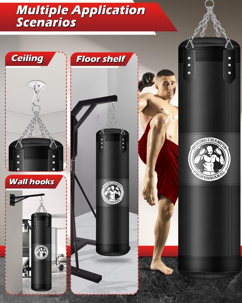 JUOIFIP 120 cm-es Üres Boxzsák Felnőtteknek, MMA Muay Thai Edzéshez