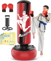 JUOIFIP 165cm Állóboxzsák Felfújható Boxzsák Gyerekeknek Boxkesztyűvel MMA Karate Taekwondo 1