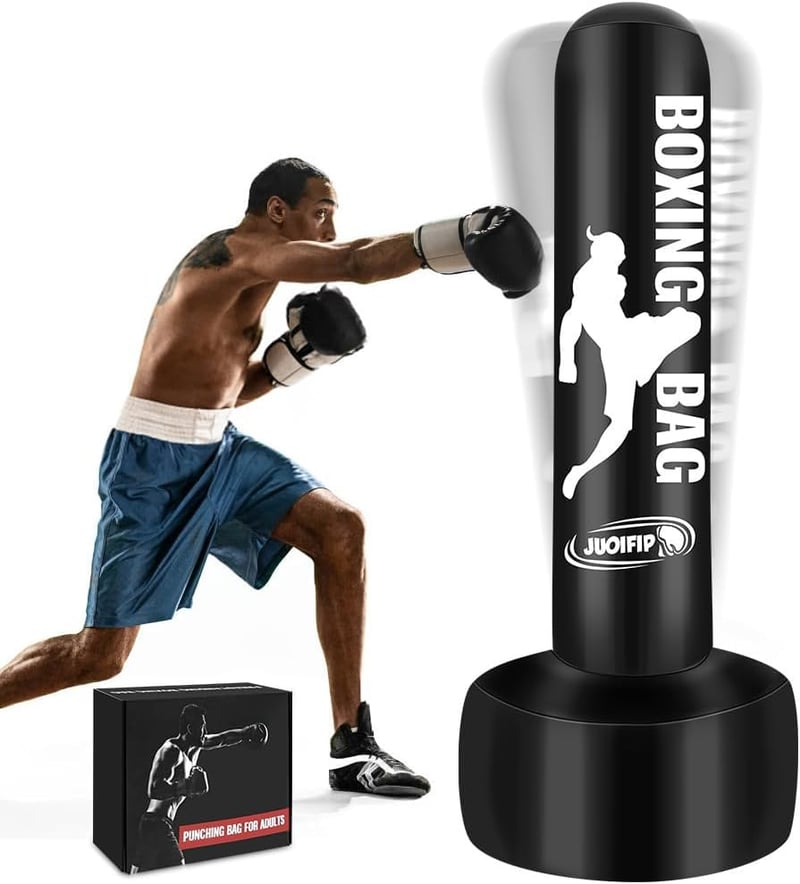 JUOIFIP 180 cm Álló Boxzsák Felfújható Edzés MMA Muay Thai Kickboxing