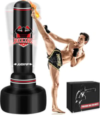 JUOIFIP 180 cm Álló Boxzsák Felnőtteknek - Felfújható Ütőzsák MMA Kickbox Edzéshez 1