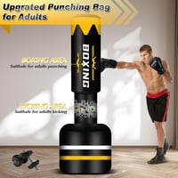 JUOIFIP 180 cm Önfelfújódó Boxzsák Edzéshez Kesztyűvel és Légpumpával 6