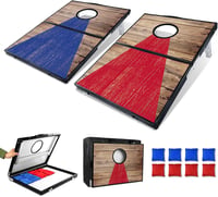 JUOIFIP 3x2 FT Alumínium Cornhole Szett 8 Zsákkal és Táskával 1