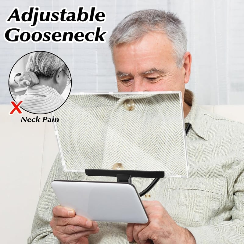 JUOIFIP 5x Nagyítólencse Olvasáshoz Nyakba Akasztható Kéz Nélküli Gooseneck Fresnel
