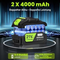 JUOIFIP BF828 akkus lombfúvó 3×4,0 Ah akkumulátorral - világoszöld 3