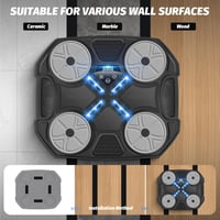 JUOIFIP Bluetooth Ütőgép Fali Boxzsák Edzéshez Kesztyűvel és Pontozással 6