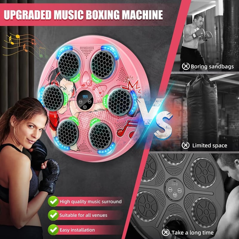 JUOIFIP Bluetooth Ütőgép Falra Szerelhető Zenés Boxzsák 15 Fokozat